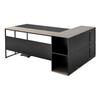L-Shaped Executive Desk, Large Modern Office Table with Drawers & Storage Cabinet, Heavy Duty Wooden Executive Table with CPU Stand, 158.7 KG Load
