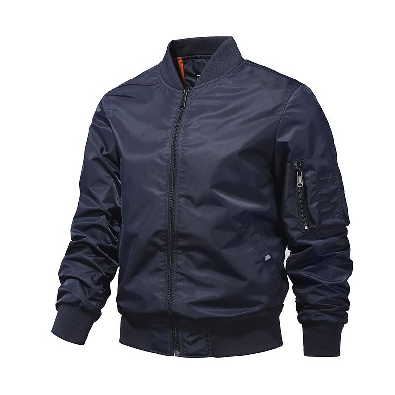Solid Color Bomber Jacket Men Fashion Aviator Baseball Jacket New In Outerwears Spring Autumn Ropa Hombre Jackets For Men XS-5XL