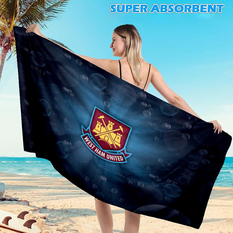 1PC West Ham United Beach Towel, Microfiber Beach Towel, Perfect For Pool, Beach, Travel, Home Decor Beach Party Fan gifts