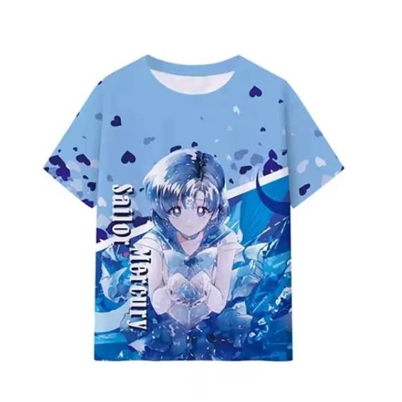 Sailor Moon Anime Kids Short Sleeve Tee 3D Full Print Comfort Top for Outdoor Daily Wear