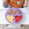 Vicloon Baby Suction Plate, 3Pcs Silicone Baby Suction Plates, Non Slip Silicone Baby Weaning Plate, Divided Dishes for Toddler Kids Self Feeding, Fi