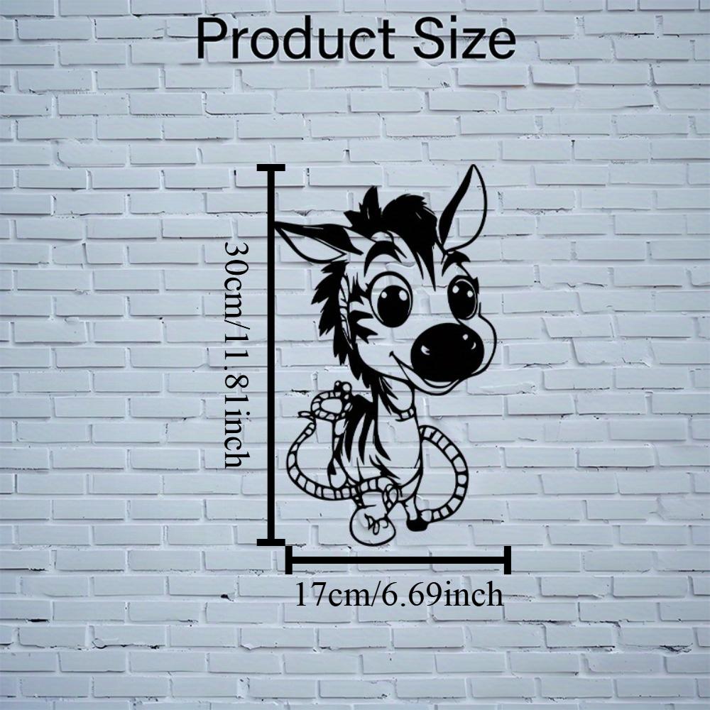 Metal Wall Decor Cartoon Zebra Snake Art Black Silhouette Kids Playroom Nursery Living Room Indoor Outdoor
