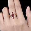 Hot-selling 18k Pigeon Blood Red Ring In Europe and America, Female, Sunflower-shaped 2-carat Red Mozzarella Ring