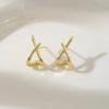 Elegant Gold Pearl Earrings Gentle White Hollow Out Cross Stud Earrings Alloy Ear Accessory Holiday Gift