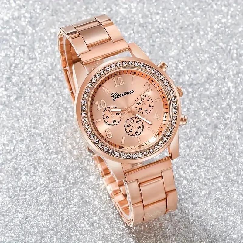 Luxury Women Watches Fashion Rose Gold Watch Ladies Bracelet Wristwatches Stainless Steel Strap Female Quartz Watch Clock