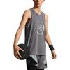 Li Ning Wade Series Letter Print Moisture Wicking Comfortable Breathable Basketball Vest Men Tops Shadow-Gray AAYU063-1