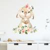 Cartoon Niedlicher Hase Blume Tier Wandaufkleber Abnehmbar für Schlafzimmer Wohnzimmer Kinderzimmer Hintergrund Dekoration Wandtattoos
