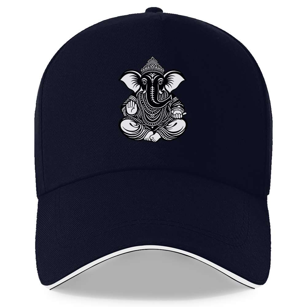 Ganesha Meditation Pose Baseball Cap Polyester Adjustable Outdoor Sports Couple Hat