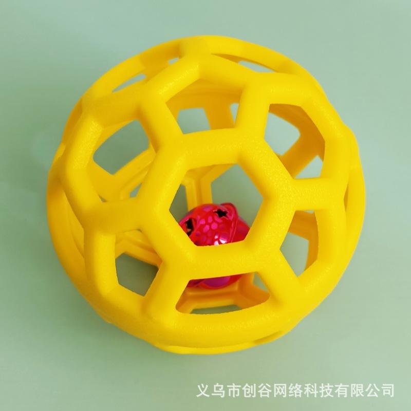 

Dog Toy Sound Hollow Bell Ball Resistant Grinding Teeth Small Dog Self-Hi Boredom Relief Artifact Corgi Pet Products жёлтый