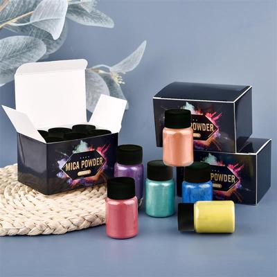6/24/30 Stück-Set Epoxidharz Farbstoff Glimmerpulver Pulverpigmente Set Harz Glimmer Perlglanz Harz Perle Boxverpackte Glimmer Farbstoffe