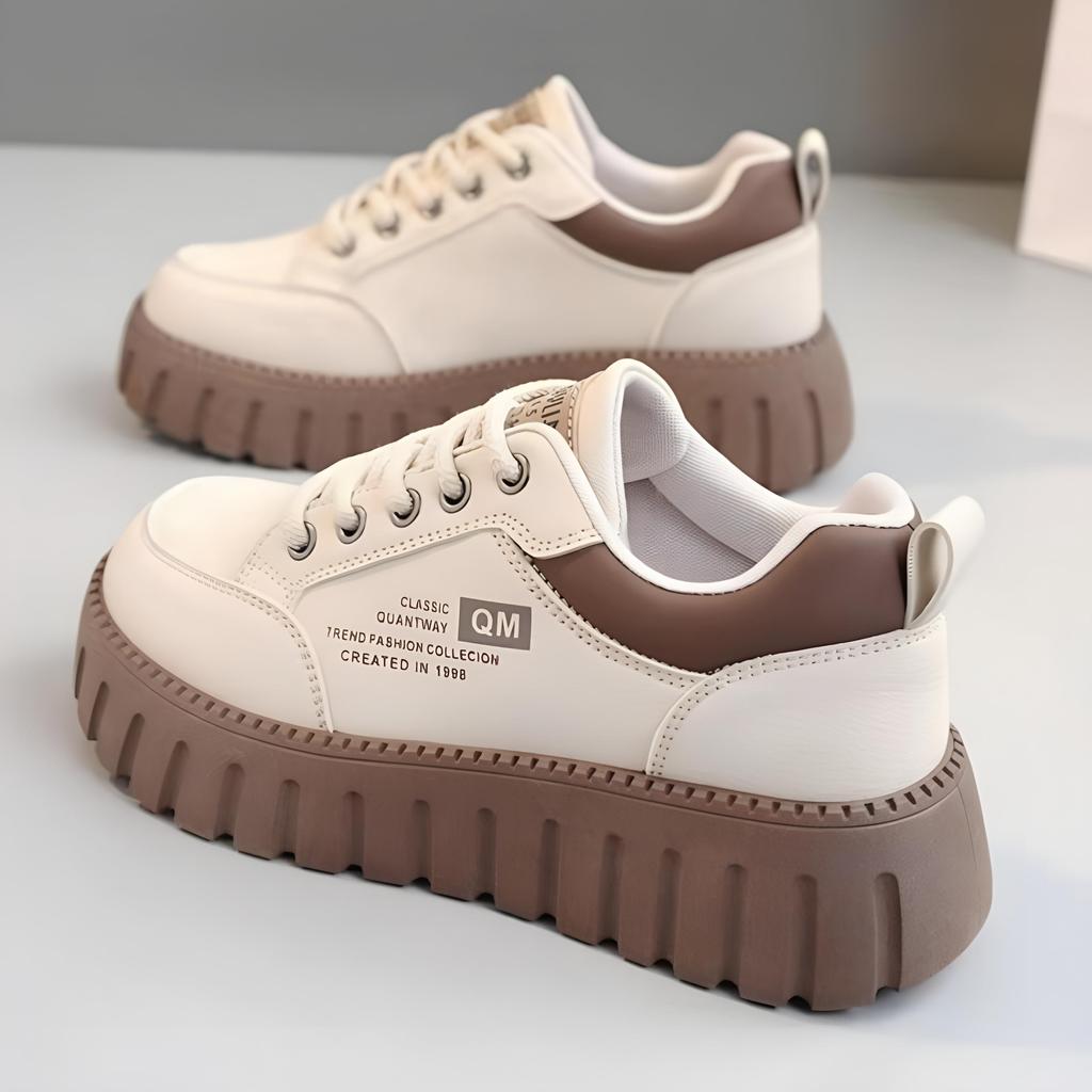 Little White Shoes Spring/Summer Women's Casual  Versatile Thick Sole Elevated Women's Shoes Student Shoes