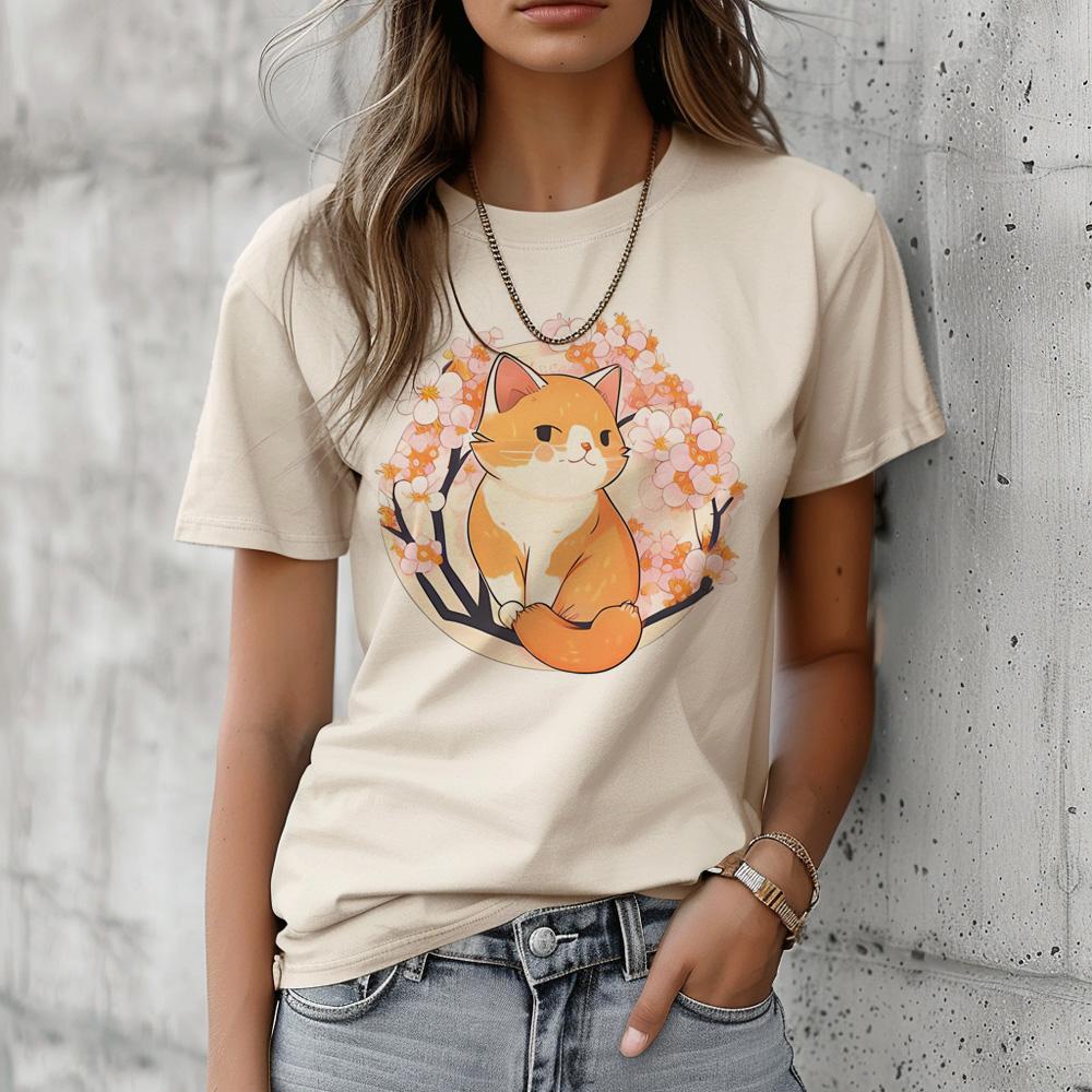 Uroczy kot koszulka damska manga top dziewczyna harajuku graficzny lata 2000 odzież