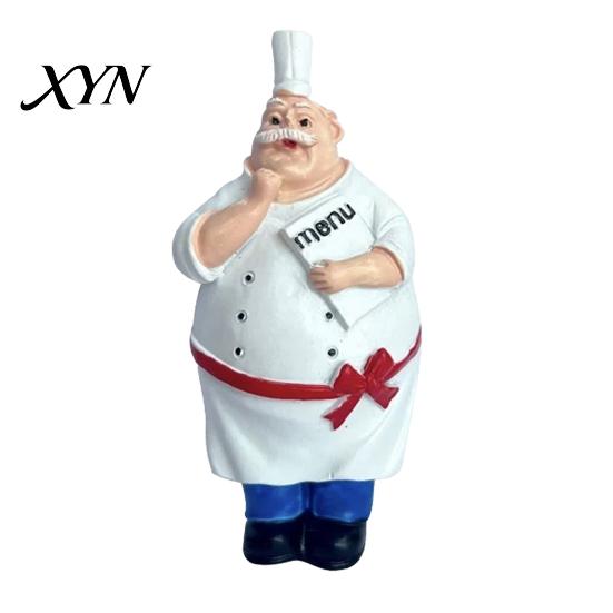 Decorative Fridge Magnet Cartoon Fat Chef Magnet, Hand-painted 3D Refrigerator Picture Photo Holder for Home Office Kitchen Decoration