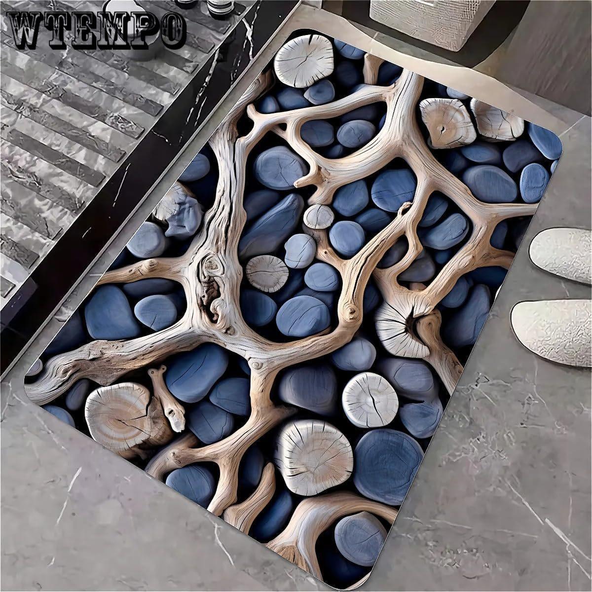 

3D Carpet Floor Mats Bathroom and Toilet Absorbent Anti Slip Foot Mats 40 * 60cm