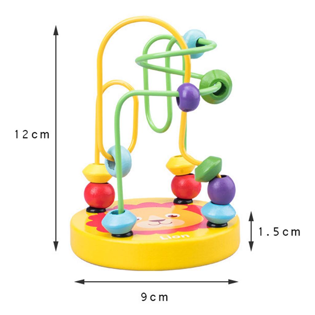 Animal Bead Maze Toys Count and Grasping Ability Sliding Beads on Twists Wire Circles