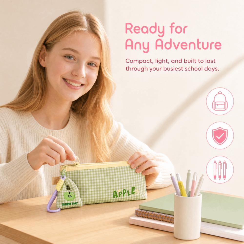 Cartoon Style Pen Bag Fruit Pattern Stationery Bag Cute Design Pencil Case Girl