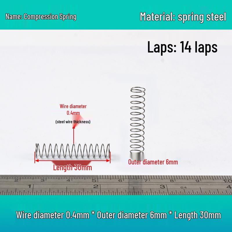 Small Mechanical Compression Spring: 0.4mm Wire, 2-8mm Outer Diameter
