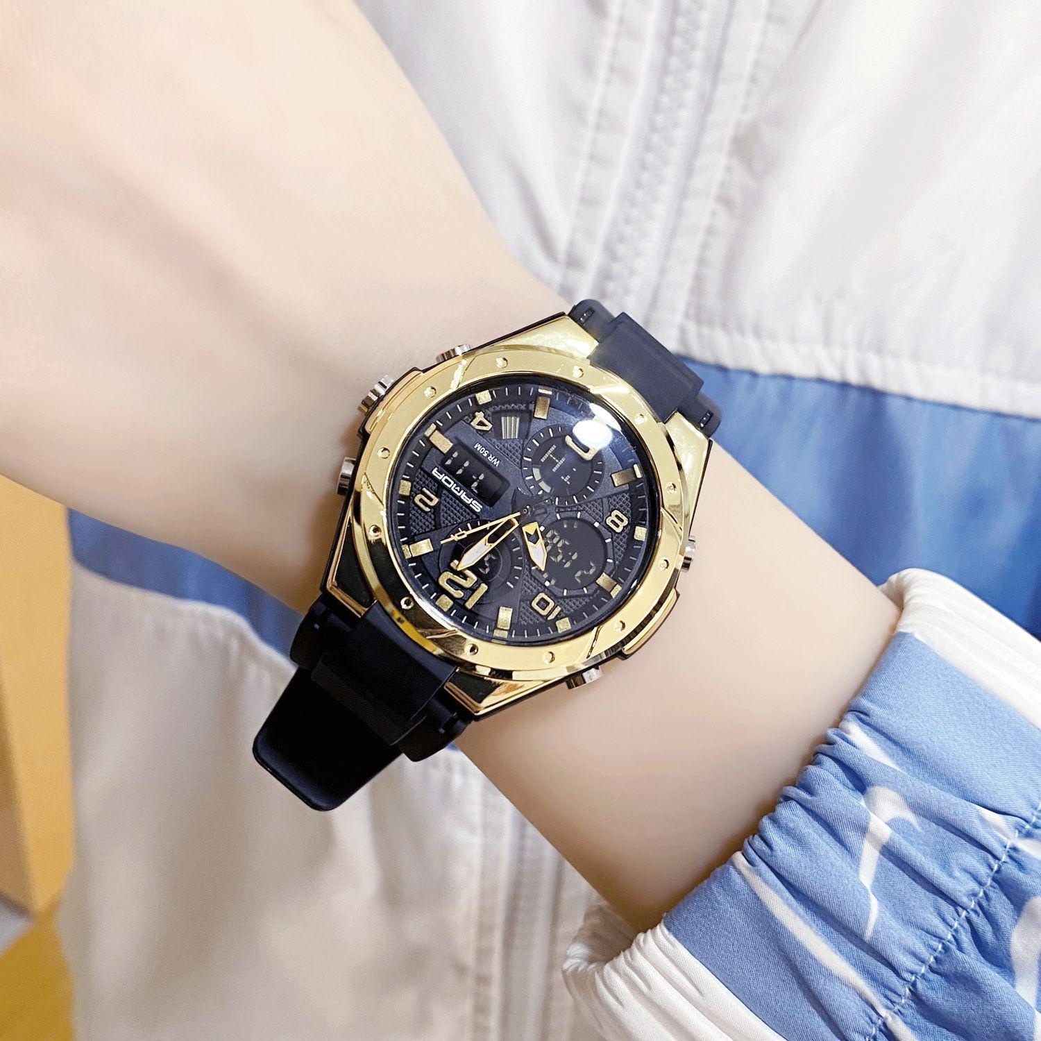 

Teen Girls Sporty Luminous Waterproof Multifunctional Electronic Watch Watch Only