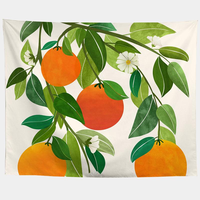 Watercolor Sea Sunset Tropical Forest Print Tapestry  Plants Abstract Landscape Living Room Bedroom Home Decor