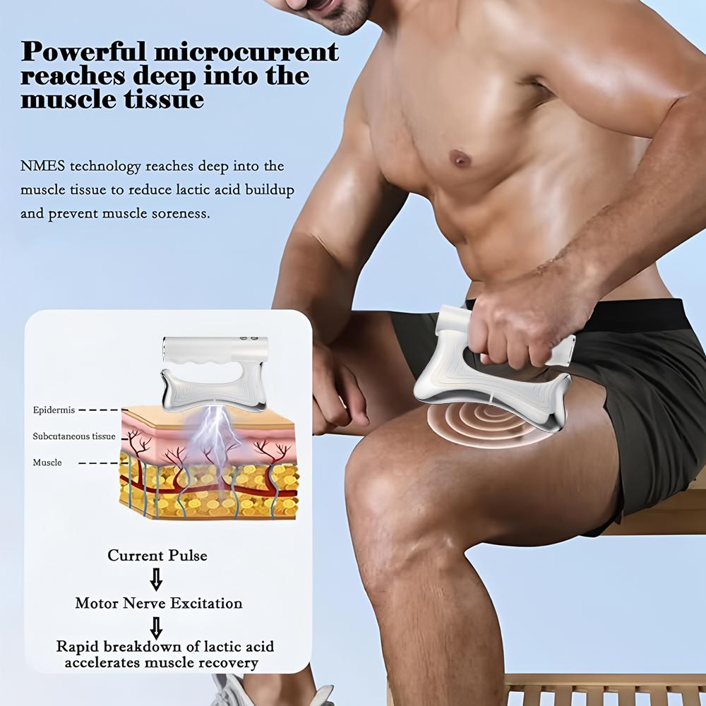 Electric Fascia Gun Knife Muscle Relaxation Microcurrent Fascia Massage LCD Vibration Warm Body Lifting Scraper Tool Massager