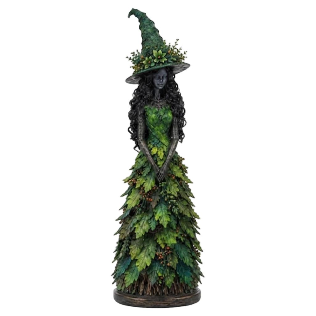 Halloween Witch Resin Collectible Figurine Enchanted Autumn Harvest Seasonal Home Decor Statue
