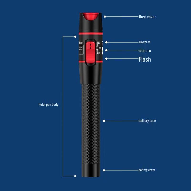 BIAOZI 20mW 20KM Red Light Fiber Optic Tester Pen