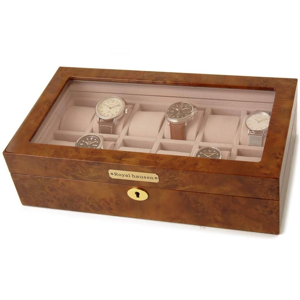 Royal Hausen Watch Storage Case, Holds 12 Watches, GC02-LG3-12, Brown [Used]