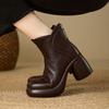 New Women's Ankle Boots, High-heeled Height-increasing, Fleece, Thick-heeled, Versatile Shoes, Waterproof Boots