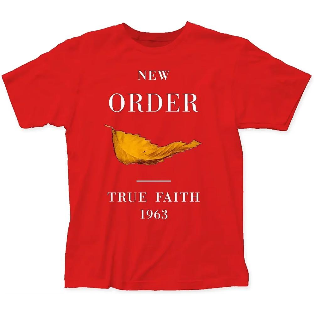 Men Tops Clothes Cotton New Order True Faith Fitted Tee Shirts Male Tshirt Guys T-shirt