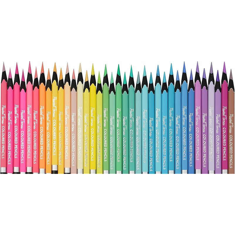 

Brustro Artist S Pastel Tone Coloured Pencils (Set Of 36) In A Tin Box, Drawing & Colouring, Ideal For Blending & Shadin Set of 36