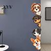 Nursery Room Wall Decorations Cartoon Puppy Sticker, Easy Apply Waterproof PVC Decal, Creative Indoor Outdoor Glass Stickers Dog Pattern for Bathroom