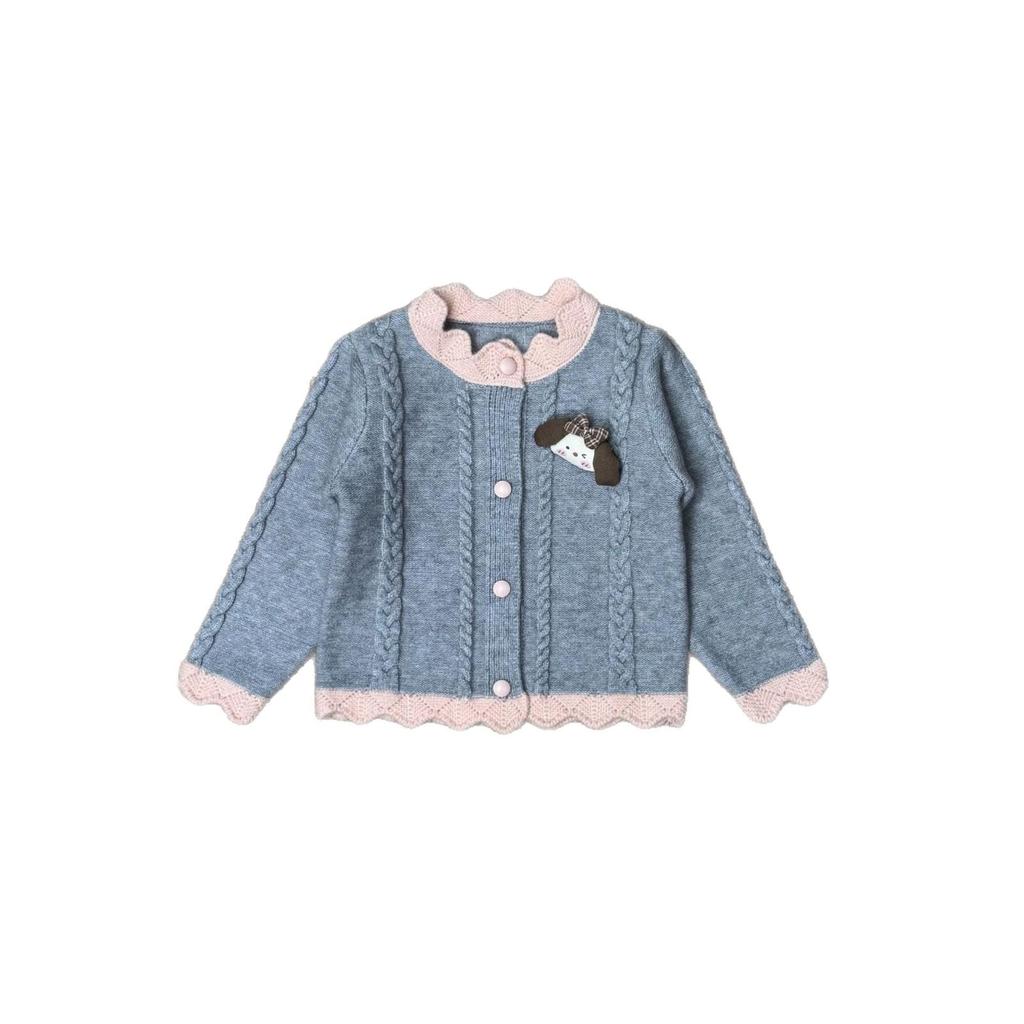 Neuer Color-Block Niedlicher Mädchen-Cardigan für Herbst und Winter