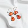 Rare Carnelian Gemstone 925 Sterling Silver Jewelry Handmade Gift Earrings 1.88" EE-73-21