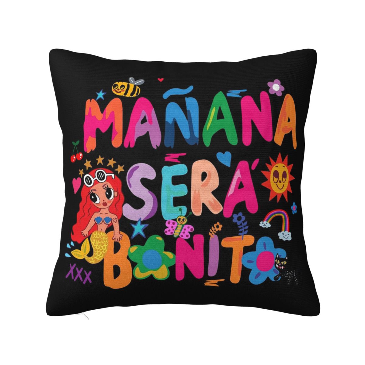 

Manana Sera Bonito Karol G Square Pillowcase Cushion Cover Pillow Case Throw Pillow Cover for Home Sofa Living Room 12x12Inch