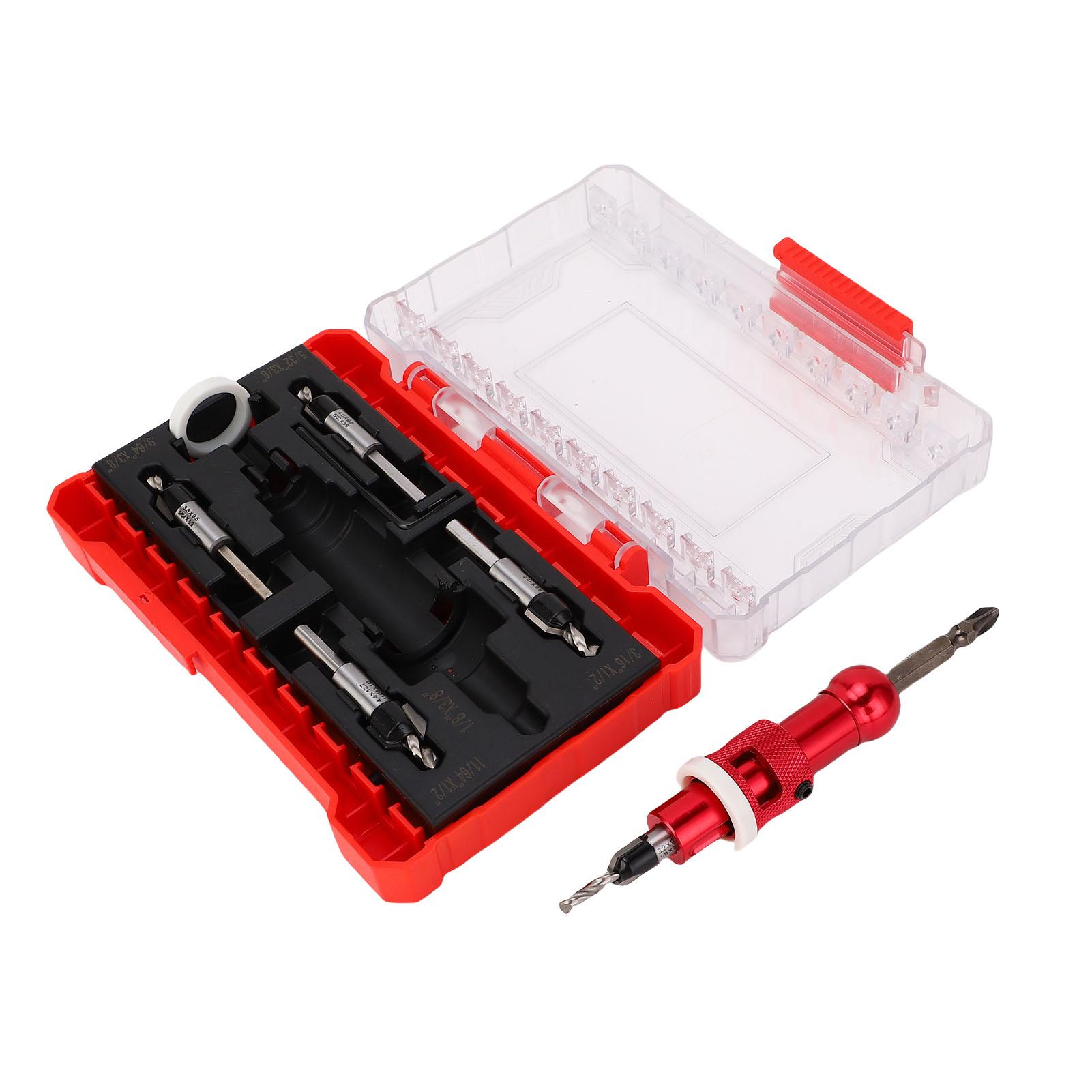 

Countersink Drill Bit with Depth Stop Adjustable Tapered Drill Set for Woodworking and Furniture Making