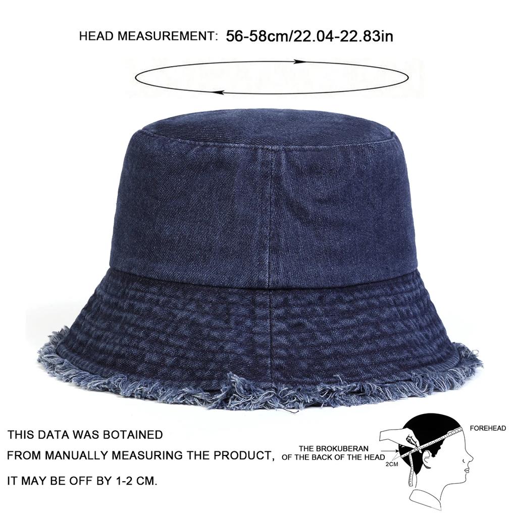 Fisherman Bucket Personality Denim Hole Edge Board Light Neutral Gender Women  Men For Caps Hats Fishermen Outdoor Casual Cap Sunscreen Hat