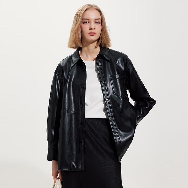 

Женская осенне-зимняя куртка из искусственной кожи свободного кроя L