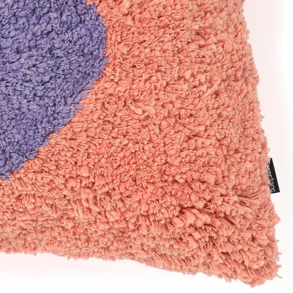 Francfranc Tufted Drawing Cushion Cover, 45cm X 45cm, Orange (C-059) - Perfect for Interior Decoration, Housewarmings, or As a Gift.