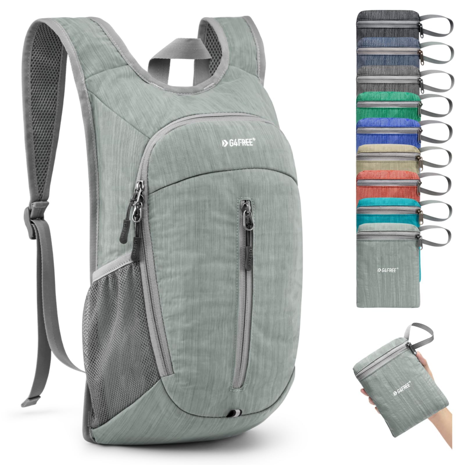 [G4Free] 10L Hiking Backpack, Small Travel Hiking Daypack, Lightweight Packable Backpack, Casual Foldable Bag, for Light Walking and Running