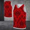 Men s Plus Size V Neck Sleeveless Blue Floral Printed Straight Hem Tank Top