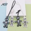 Faux Leather Skeleton Decoration Halloween Decoration, Black White Versatile Hanging Pendant Ornament, Double-sided Gothic Decor