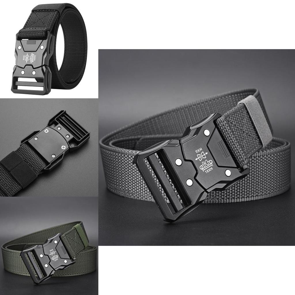 Fashionable Alloy Buckle Men Nylon Woven Waist Belt For Students And Casual Wear