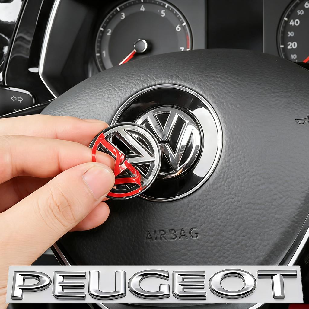 Car Carbon Fiber Pattern Logo Steering Wheel Decoration Sticker For VW GTI Polo Golf MK6 MK7 MK8 Passat B6 B7 B8 Tiguan CC T-ROC