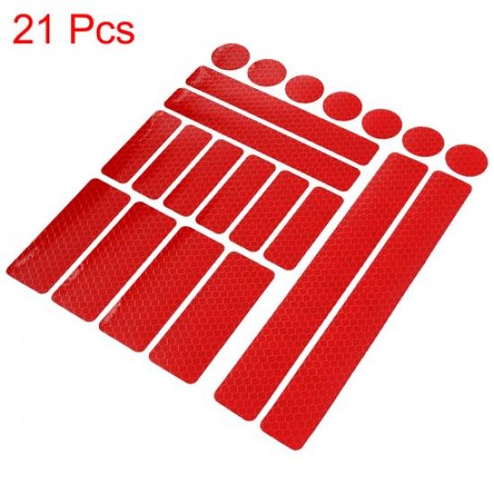 21pcs Red Reflective Safety Warning Strip Tape for Car Bumper Stickers Decal