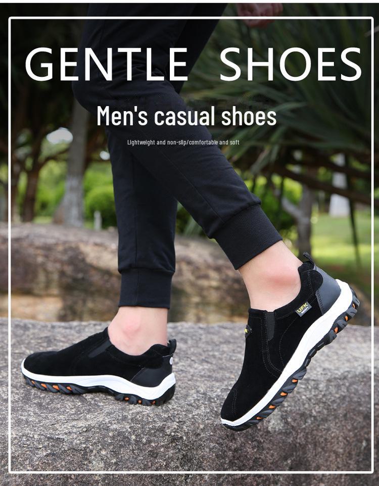 2024 Pánské Velké Velikosti Semišové Kožené Nazouvací Trekové Boty pro Outdoorové Aktivity