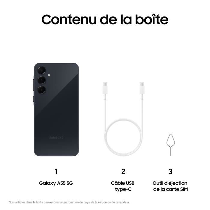 Samsung Galaxy A55 Smartphone 128 Go 5G Bleu Nuit
