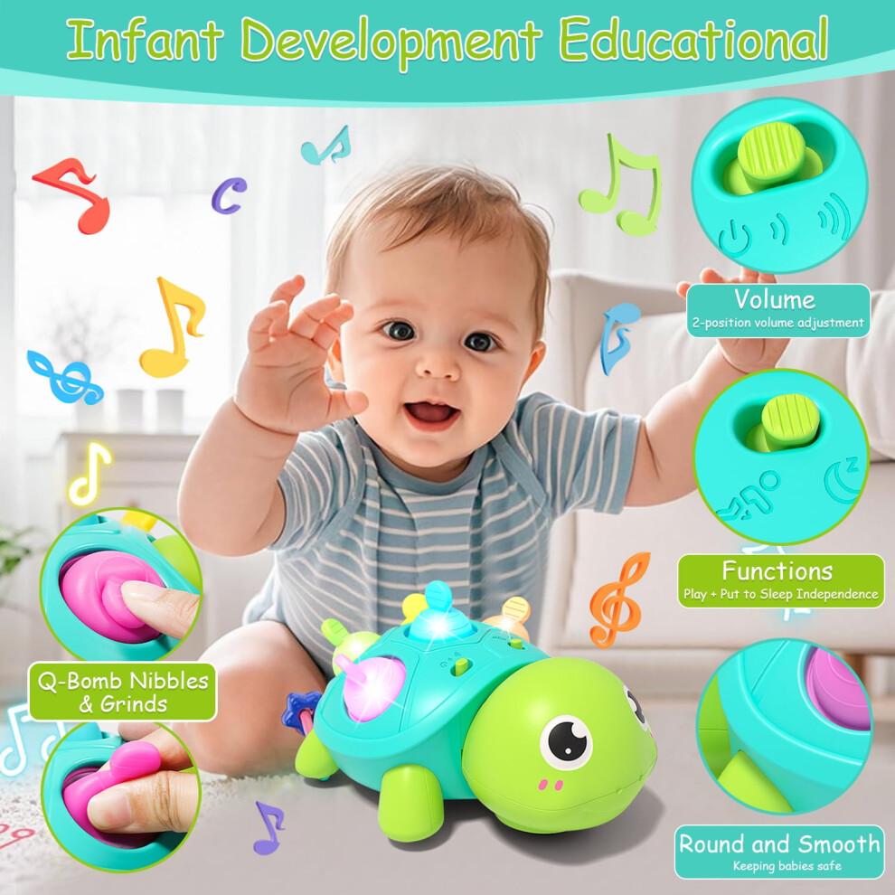 Baby Toys 6-12 Months Musical Turtle Crawling Toy,Infant Development Educational Birthday Gifts 6 7 8 9 10 12 Month 1 Year Old Boy Girl