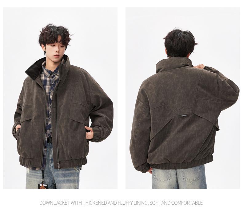 2025 Winter White Duck Down Jacket: Korean Style, Versatile Men's Fashion, Loose Fit, Warm and Stylish with Solid Color