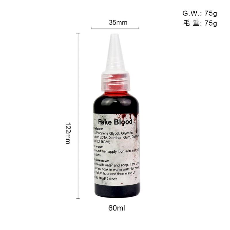 Набор из 2 штук, 60 мл, Реалистичная поддельная кровь - Премиальная формула для Хэллоуина, имитации вампира, косплея, детских костюмов и кино 2pcs-60ml
