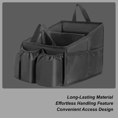 Back Seat Organizer Foldable Console Storage Caddy With Handle Car Interior Organizer For Toys Tissues Snacks Drinks Cards Daily